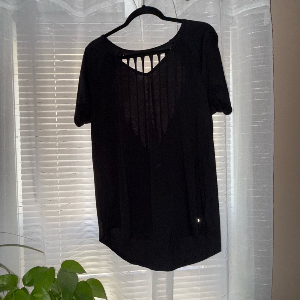 Torrid Black Cutout Short Sleeve Top